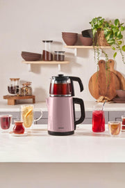 Karaca Tea Glass 2in1 1650 W Lila Çelik Çay Makinesi Teşhir