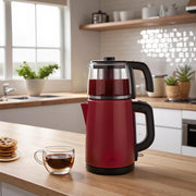 Karaca Tea Glass 2in1 1650 W Bordo Çelik Çay Makinesi Outlet