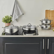 Karaca Urla 8 Parça İndüksiyon Tabanlı Çelik Tencere Seti