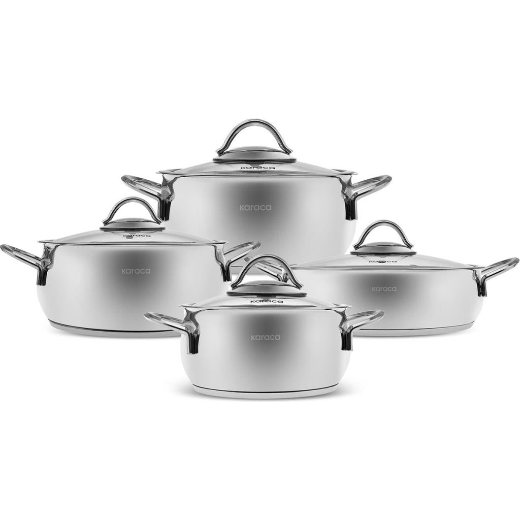 Karaca Urla 8 Parça İndüksiyon Tabanlı Çelik Tencere Seti