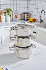 Karaca Valora 6 Parça Midi Çelik Tencere Seti