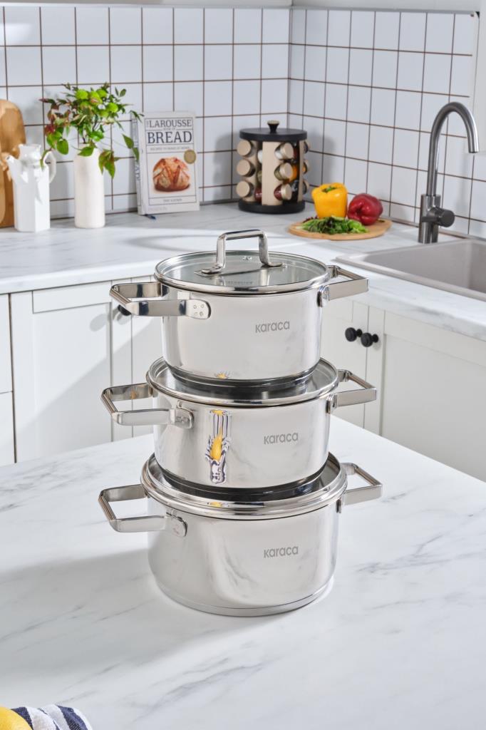 Karaca Valora 6 Parça Midi Çelik Tencere Seti