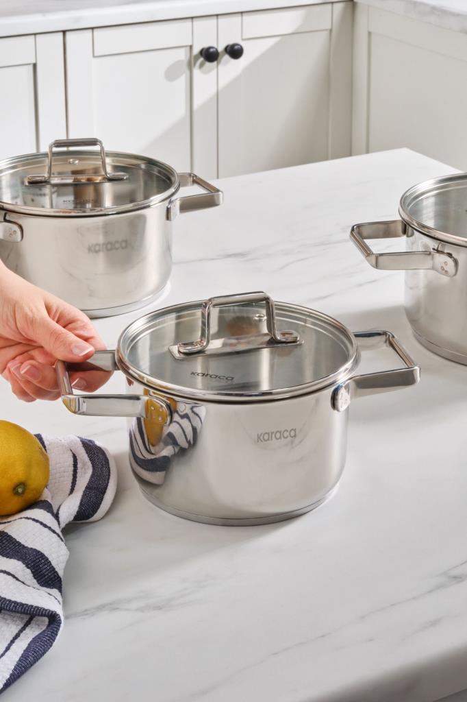 Karaca Valora 6 Parça Midi Çelik Tencere Seti