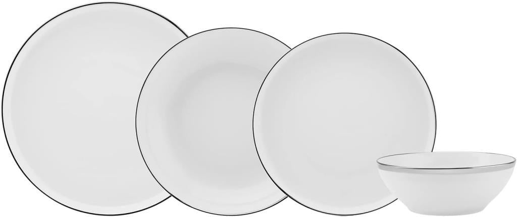 Karaca Streamline Eclipse Platin 24 Parça 6 Kişilik Yemek Takımı