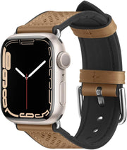 Spigen Apple Watch 49/46/45mm Ultra 3/2/1 / Seri 11/10/9/8/7 ile Uyumlu Kordon Band Retro Fit Deri Görünümlü Silikon Kahverengi Kayış - 062MP25078 - Outlet