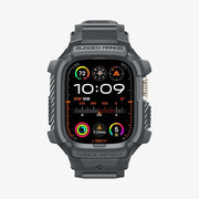 Spigen Apple Watch 49mm (Ultra 3/2/1) Kılıf & Kordon Kayış Rugged Armor Pro Spigen Apple Watch 49mm (Ultra 3/2/1) ile uyumlu Kılıf & Kordon Kayış Rugged Armor Pro Dark Gray - ACS07390 Teşhir