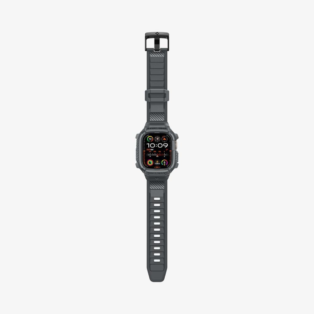 Spigen Apple Watch 49mm (Ultra 3/2/1) Kılıf & Kordon Kayış Rugged Armor Pro Spigen Apple Watch 49mm (Ultra 3/2/1) ile uyumlu Kılıf & Kordon Kayış Rugged Armor Pro Dark Gray - ACS07390 Teşhir