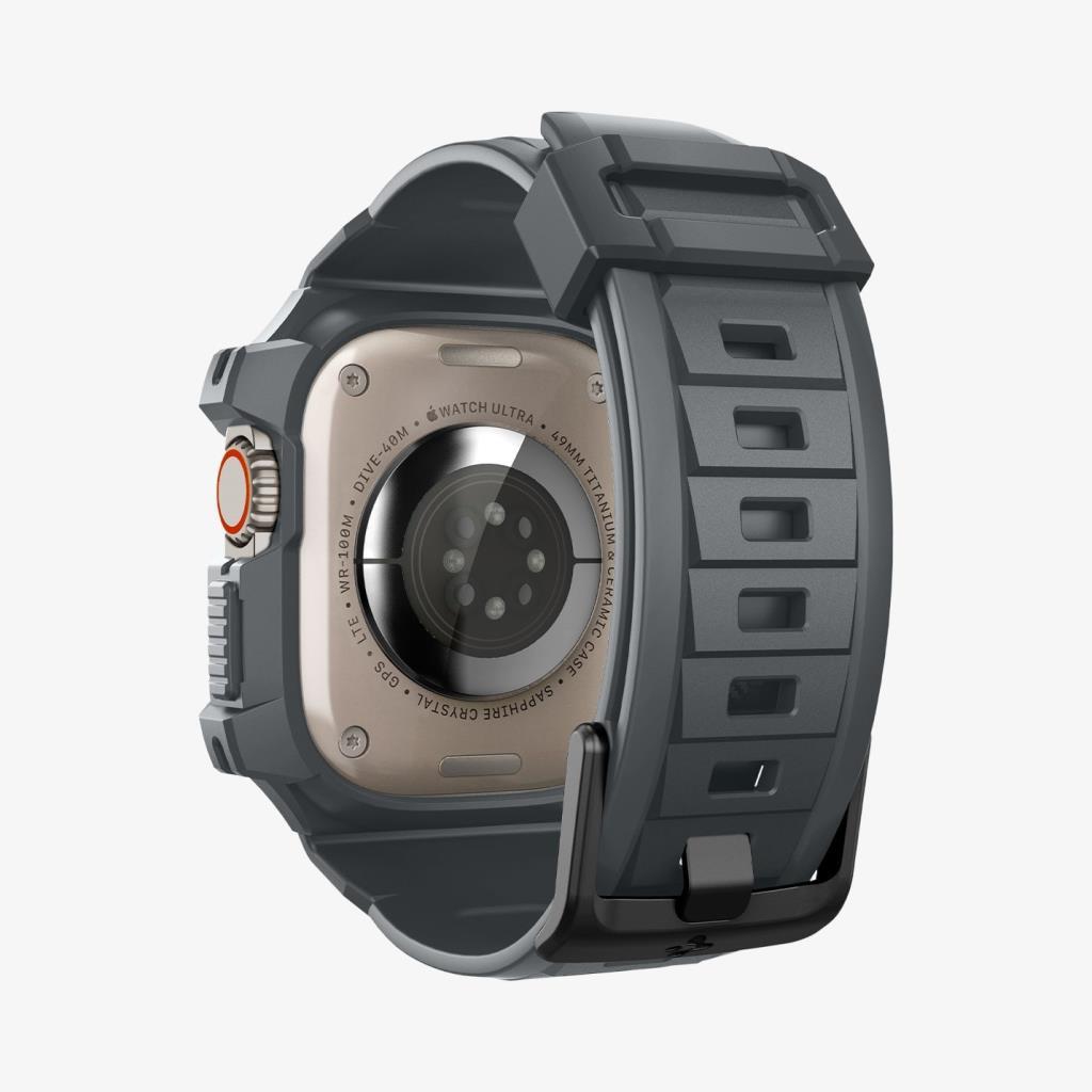 Spigen Apple Watch 49mm (Ultra 3/2/1) Kılıf & Kordon Kayış Rugged Armor Pro Spigen Apple Watch 49mm (Ultra 3/2/1) ile uyumlu Kılıf & Kordon Kayış Rugged Armor Pro Dark Gray - ACS07390 Teşhir