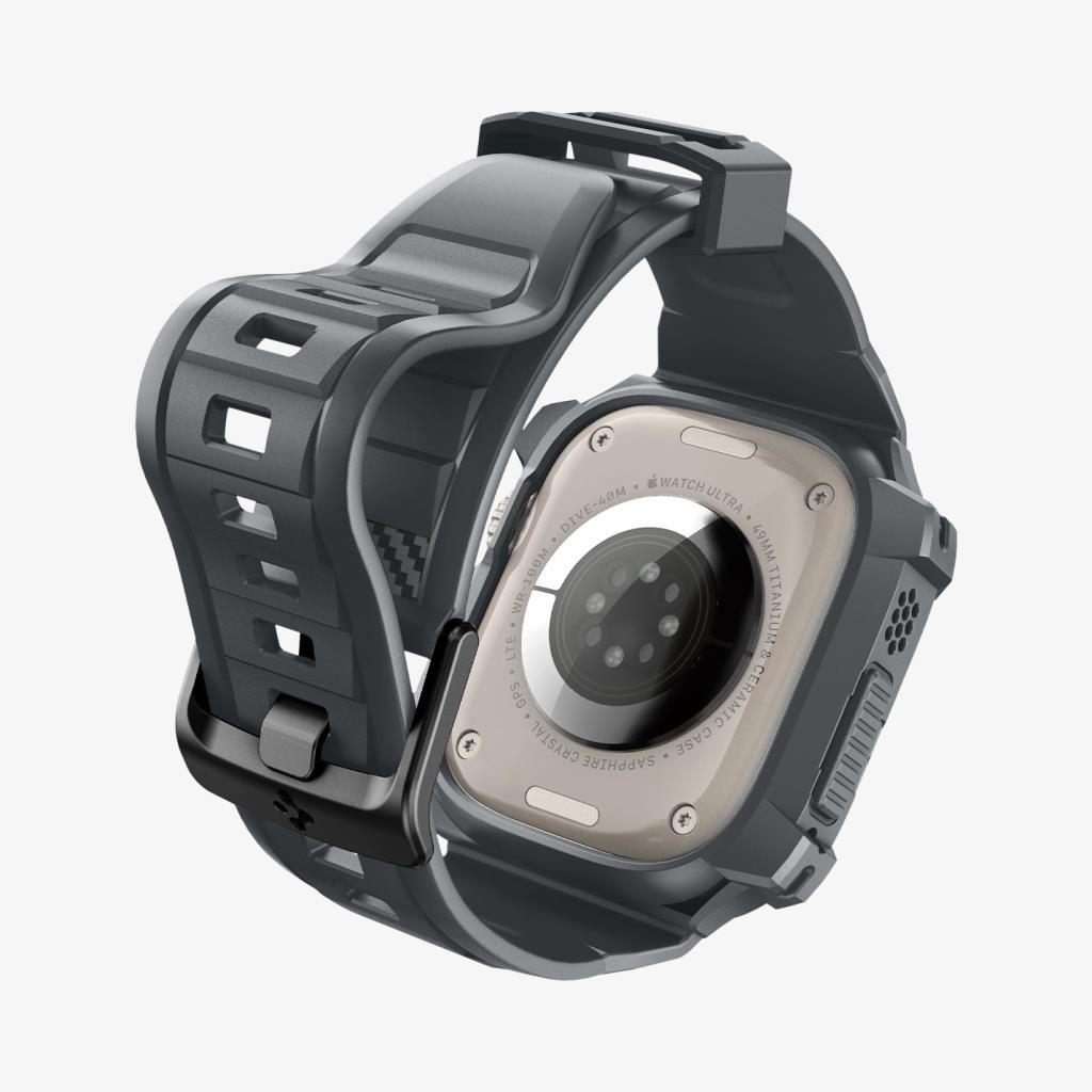 Spigen Apple Watch 49mm (Ultra 3/2/1) Kılıf & Kordon Kayış Rugged Armor Pro Spigen Apple Watch 49mm (Ultra 3/2/1) ile uyumlu Kılıf & Kordon Kayış Rugged Armor Pro Dark Gray - ACS07390 Teşhir