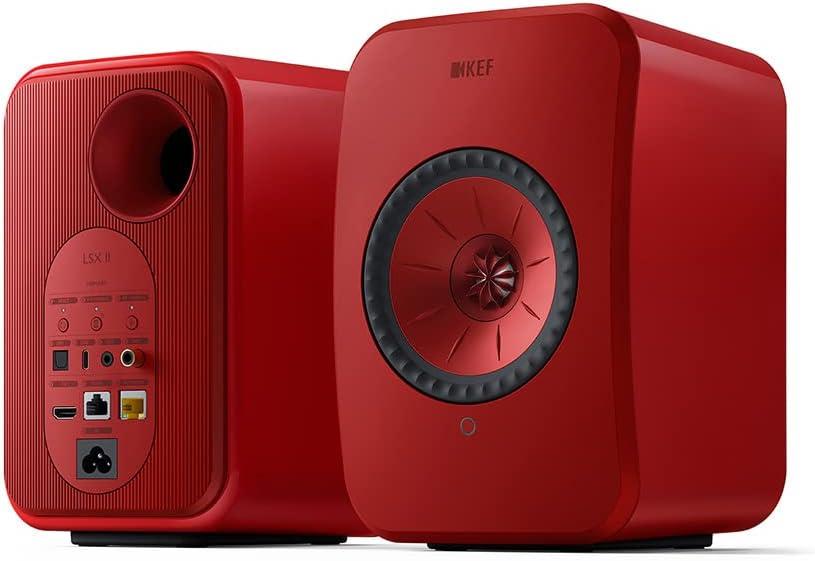Kef LSX II Hi-Fi Çift Kırmızı Kablosuz Ev Sinema Hoparlörü Outlet