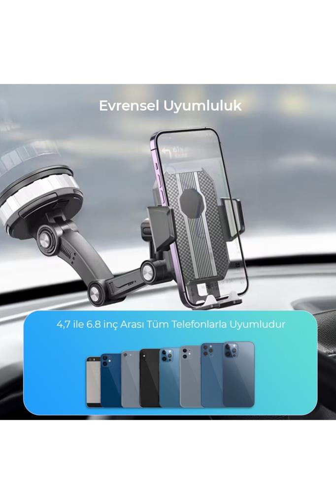 KingMa 360° Dönebilen Vakumlu Torpido ve Cam için Araç Içi Telefon Tutucu