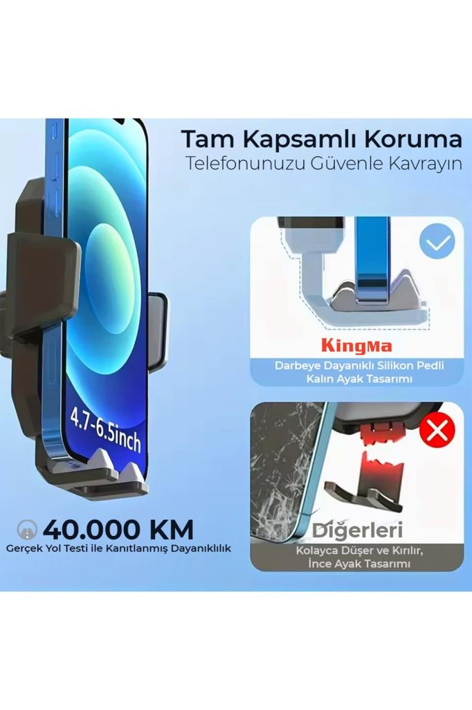 KingMa 360° Dönebilen Vakumlu Torpido ve Cam için Araç Içi Telefon Tutucu