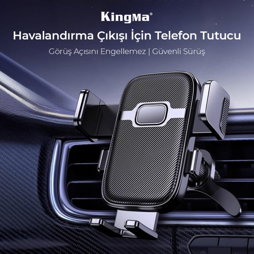 Kingma Metal Kancalı Havalandırma Destekli Araç İçi Telefon Tutucu - TEŞHİR