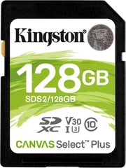 Kingston Canvas Select Plus SDS2/128GB Class 10 UHS-I U3 V30 128 GB Hafıza Kartı Teşhir