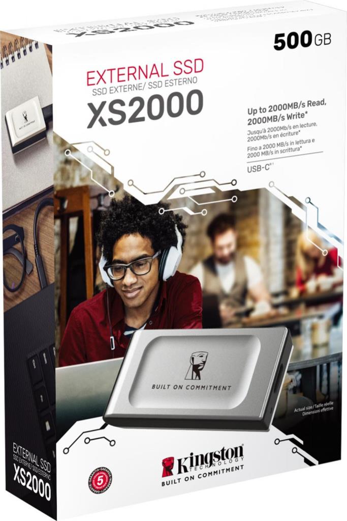 KINGSTON 500GB SXS2000/500GA USB 3.2 SSD HARİCİ DİSK GÜMÜŞ