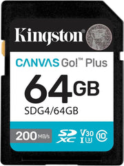 Kingston 64GB Canvas Go Plus SD Card | Up to 200MB/s | Class 10, UHS-I, U3, V30 | SDG4/64GB Teşhir