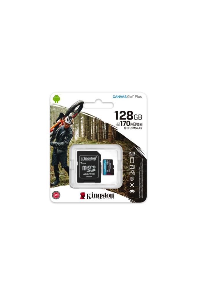 Kingston Canvas Go Plus SDCG3/128GB Class10 UHS-I U3 A2 V30 128 GB Micro SD Kart Outlet