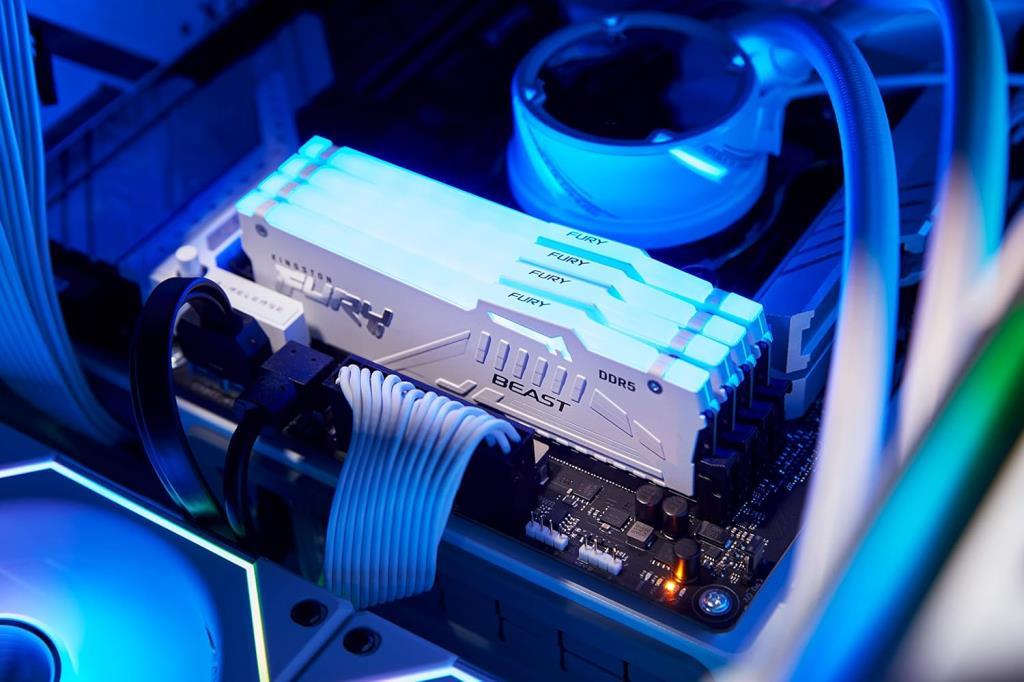 Kingston Beast RGB Beyaz 32 GB (2x16) 6000 MHz CL30 KF560C30BBEAK2/32TR DDR5 Ram