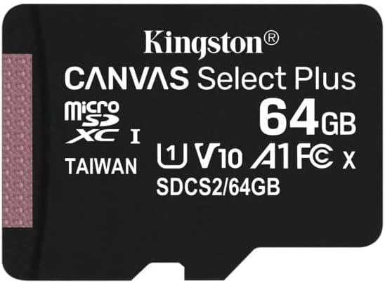 Kingston Canvas Select Plus SDCS2/64GB Class 10 UHS-I U1 A1 V10 64 GB Micro SD Kart