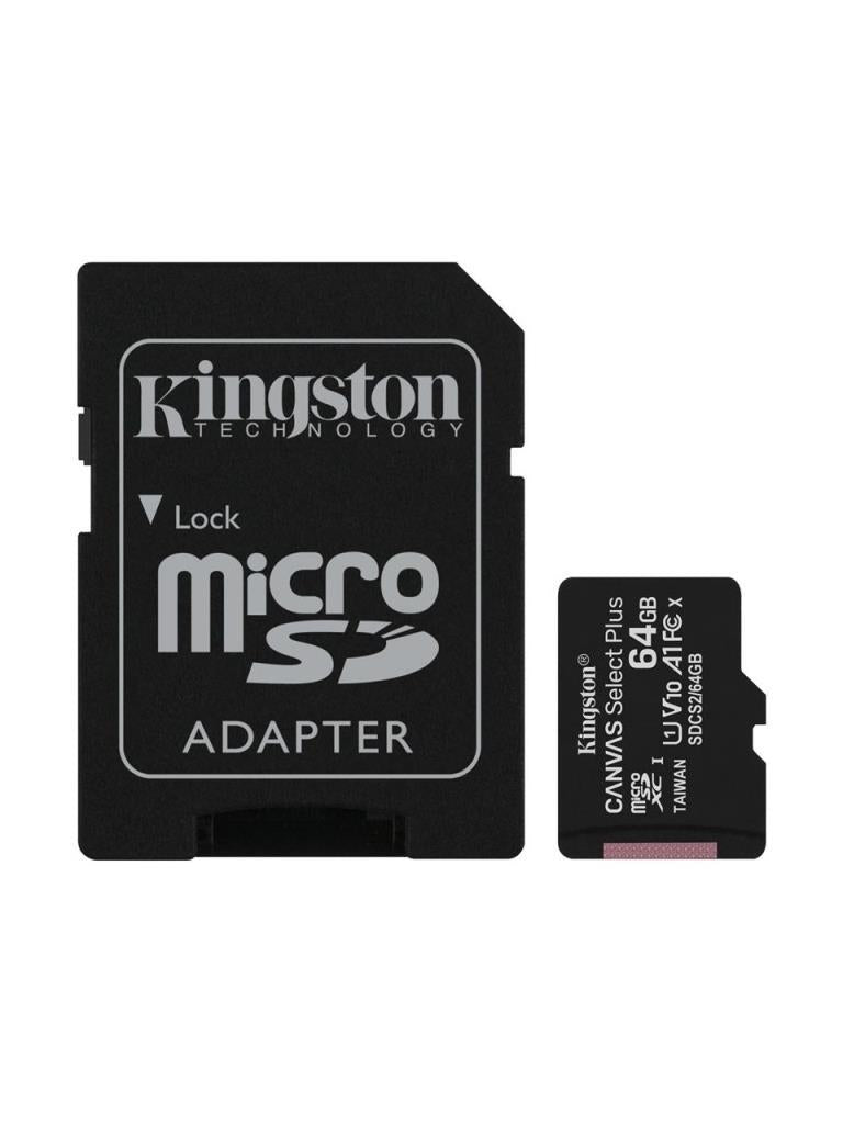 Kingston Canvas Select Plus SDCS2/64GB Class 10 UHS-I U1 A1 V10 64 GB Micro SD Kart
