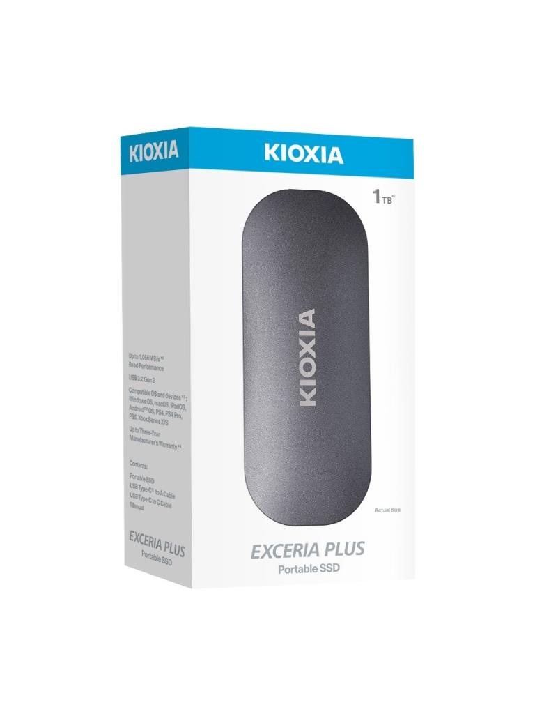 Kioxia Exceria Plus LXD10S001TG8 1TB (1050/1000MB/s) USB-C Taşınabilir SSD OUTLET