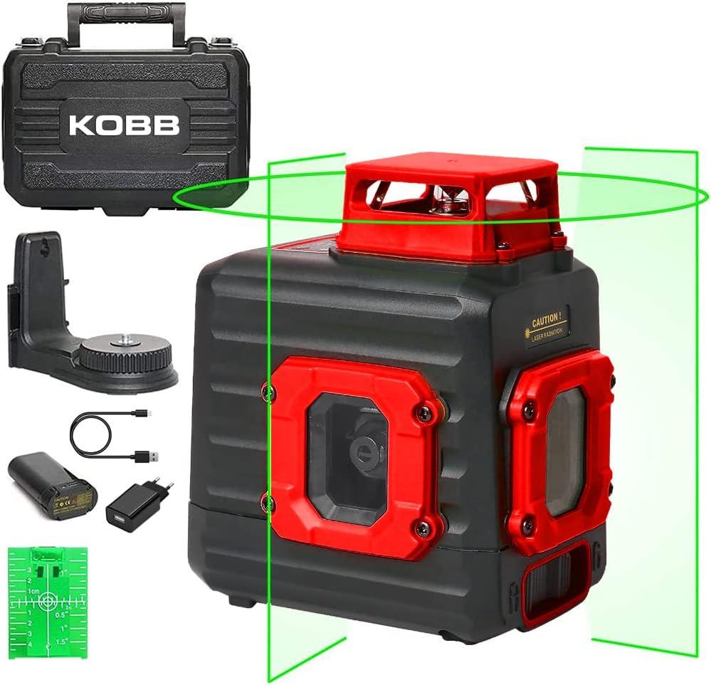 Kobb KBL33G 40 mt Şarjlı Otomatik Hizalamalı Yeşil Çapraz Çizgi Lazeri Outlet