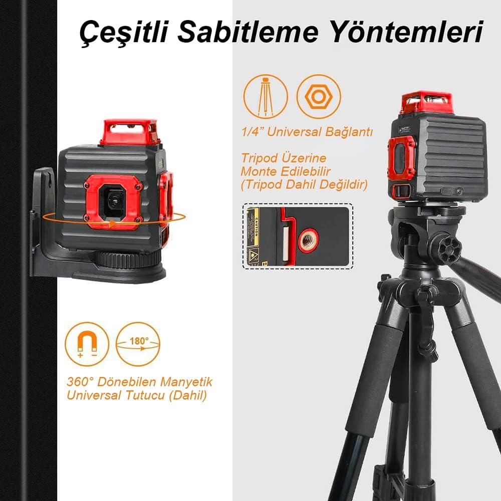 Kobb KBL33G 40 mt Şarjlı Otomatik Hizalamalı Yeşil Çapraz Çizgi Lazeri Outlet