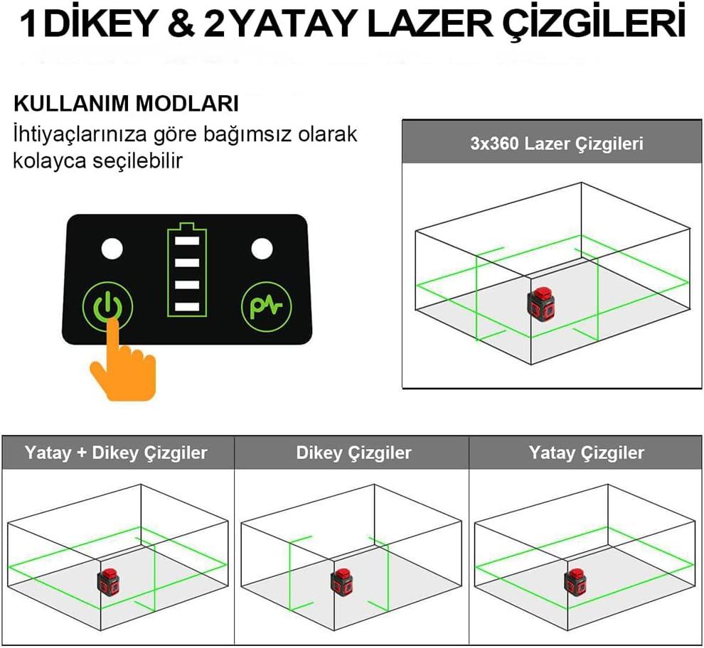 Kobb KBL33G 40 mt Şarjlı Otomatik Hizalamalı Yeşil Çapraz Çizgi Lazeri Outlet