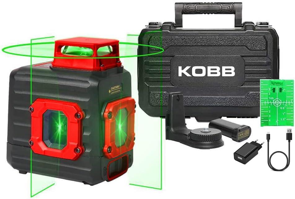 Kobb KBL33G 40 mt Şarjlı Otomatik Hizalamalı Yeşil Çapraz Çizgi Lazeri Outlet