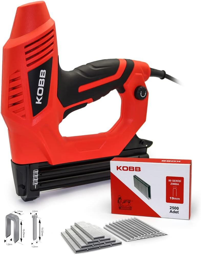 Kobb KBZ90 15-25 mm Zımba ve 15-32 mm Çivi Çakma Makinesi + 3000 Adet Yedek Zımba ve Çivi Teşhir