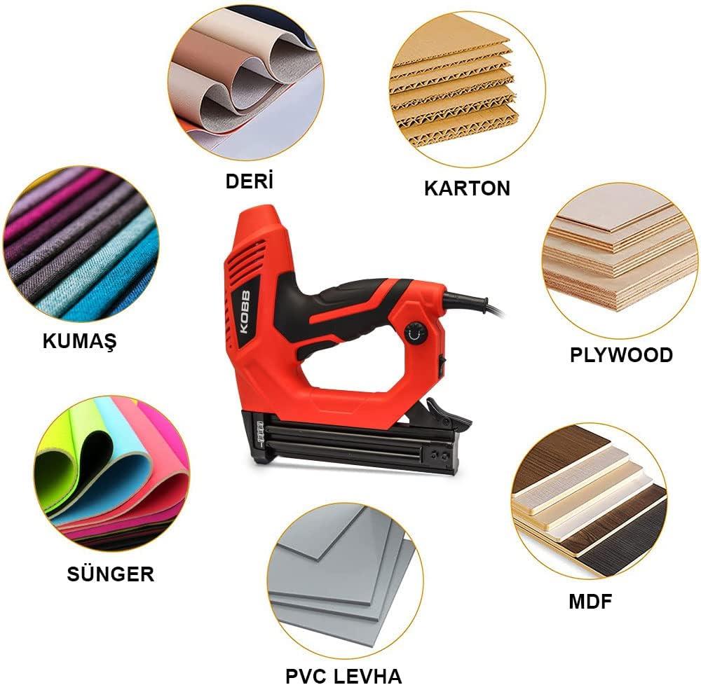 Kobb KBZ90 15-25 mm Zımba ve 15-32 mm Çivi Çakma Makinesi + 3000 Adet Yedek Zımba ve Çivi Teşhir