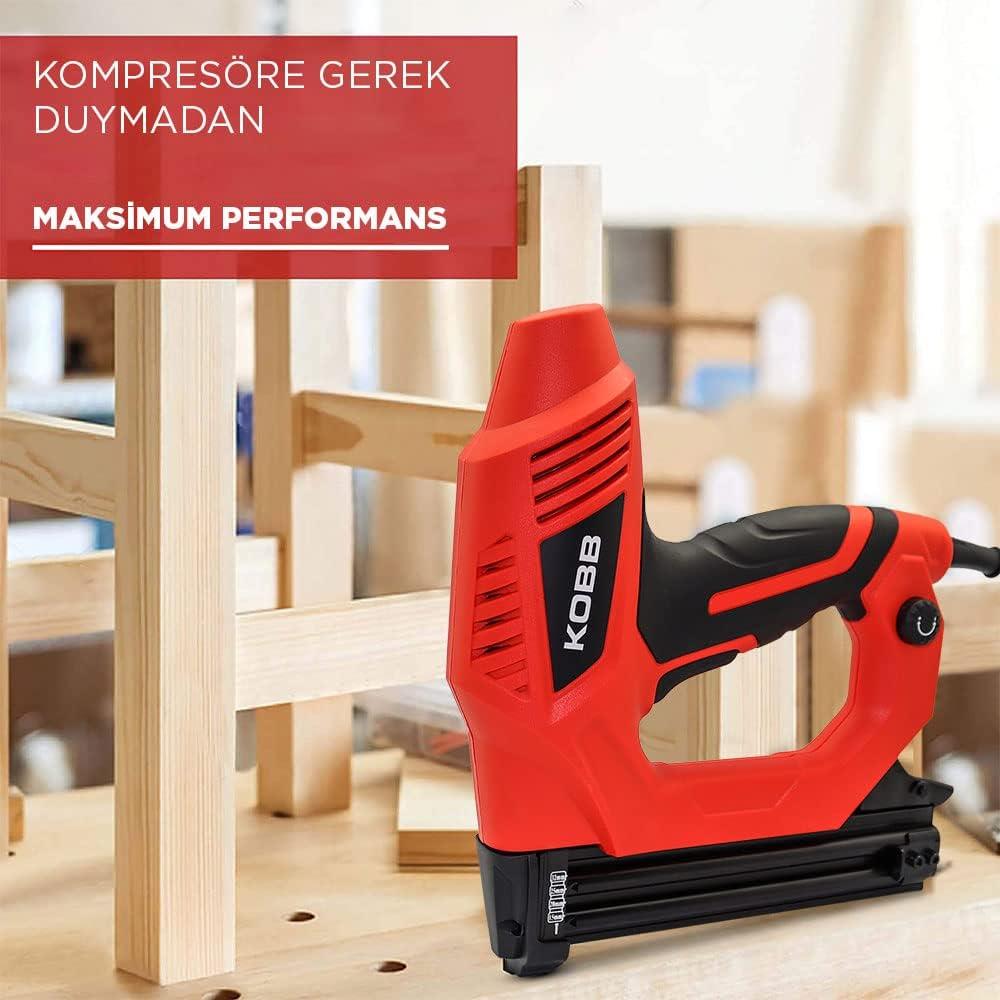 Kobb KBZ90 15-25 mm Zımba ve 15-32 mm Çivi Çakma Makinesi + 3000 Adet Yedek Zımba ve Çivi Teşhir
