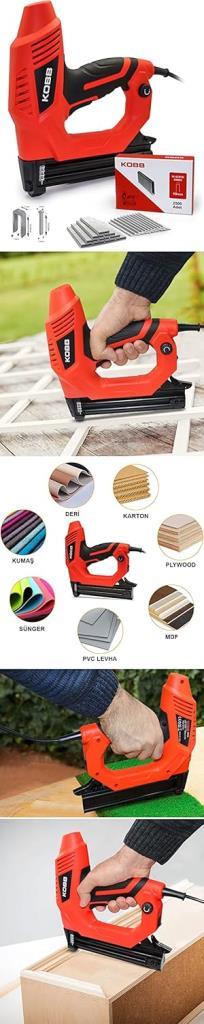 Kobb KBZ90 15-25 mm Zımba ve 15-32 mm Çivi Çakma Makinesi + 3000 Adet Yedek Zımba ve Çivi Teşhir