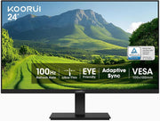 KOORUI 24 inç Bilgisayar Monitörü Full HD 1920 x 1080p VA Ekran 75Hz 3000:1 Kontrast Oranı HDMI, VGA, Çerçevesiz, 75 x 75 mm VE