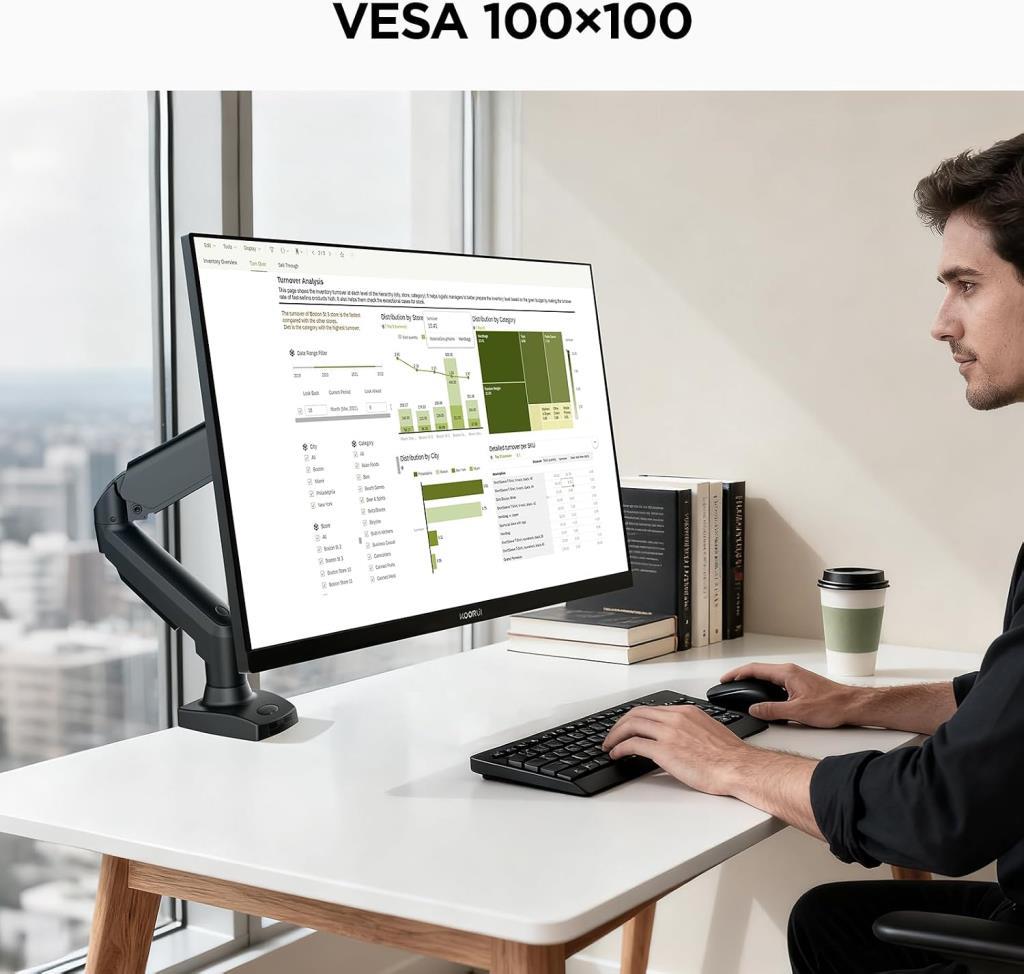 KOORUI 24 inç Bilgisayar Monitörü Full HD 1920 x 1080p VA Ekran 75Hz 3000:1 Kontrast Oranı HDMI, VGA, Çerçevesiz, 75 x 75 mm VE