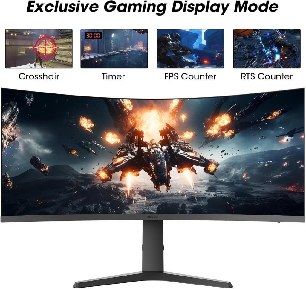 Koorui 34E6UC 34" 1 ms WQHD Curved 165 Hz Oyuncu Monitörü - Teşhir