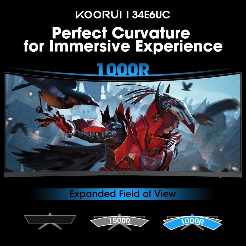 Koorui 34E6UC 34" 1 ms WQHD Curved 165 Hz Oyuncu Monitörü - Teşhir