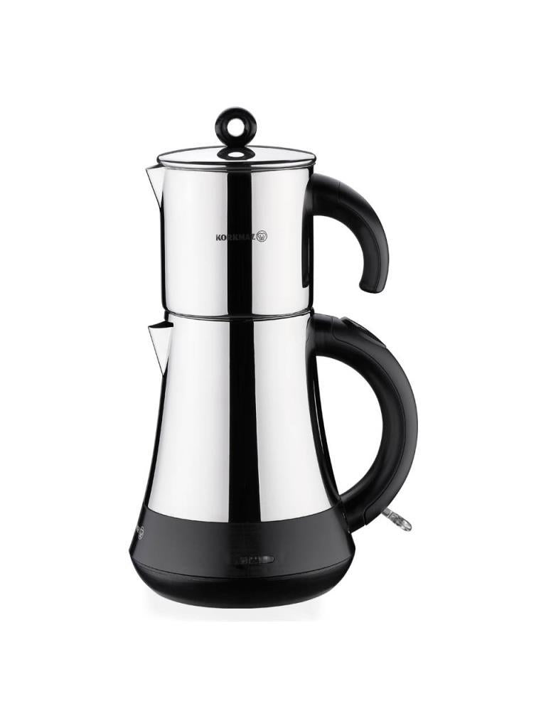 Korkmaz Hasbahçe A851 1600 W Siyah Krom Çelik Çay Makinesi Teşhir