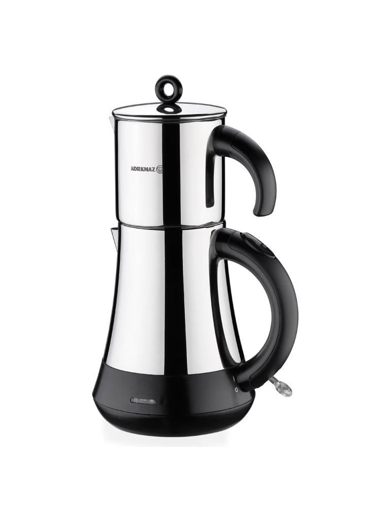 Korkmaz Hasbahçe A851 1600 W Siyah Krom Çelik Çay Makinesi Teşhir