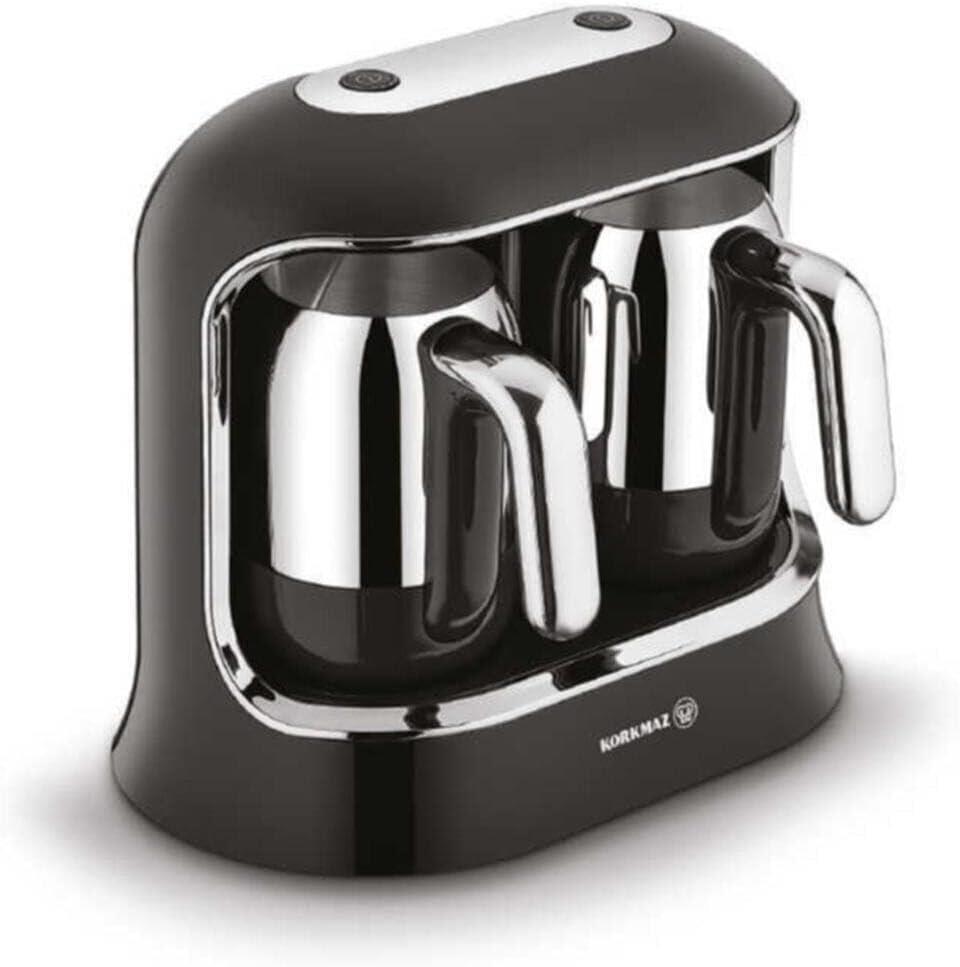 Korkmaz Kahvekolik A861-01 Twin Siyah/Krom Türk Kahve Makinesi Teşhir