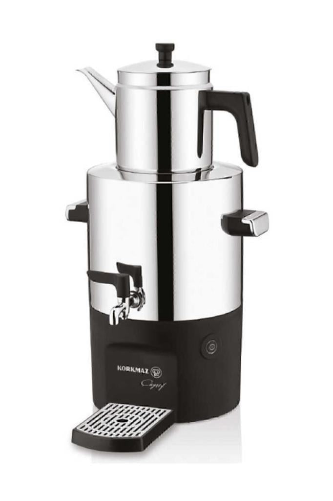 Korkmaz A841-01 Çayşef Inox Parlak 2000 W Çelik Semaver Teşhir