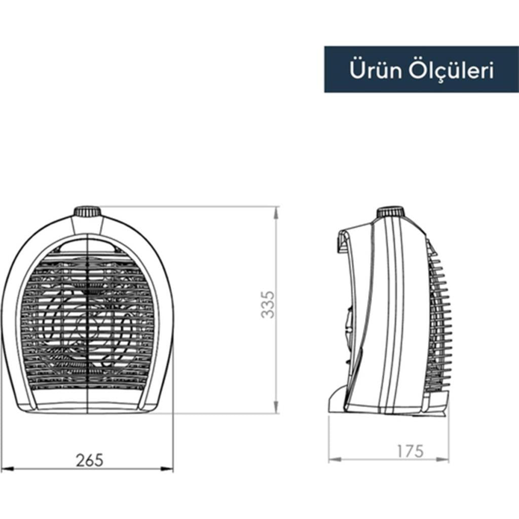 Kumtel LX-6331 Bej 2000 W Fanlı Isıtıcı - TESHİR
