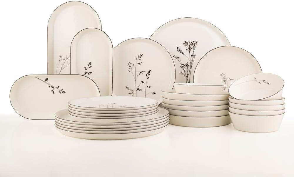 Kütahya Porselen Bone V-form Angelica 27 Parça 6 Kişilik Yemek Takımı - OUTLET
