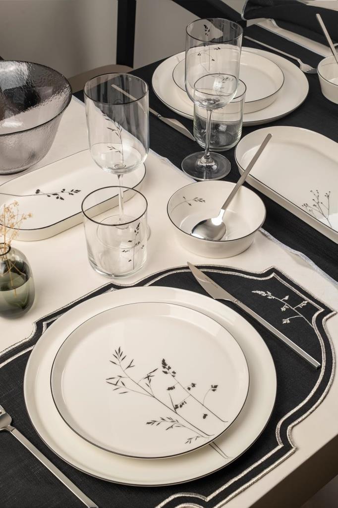 Kütahya Porselen Bone V-form Angelica 27 Parça 6 Kişilik Yemek Takımı - OUTLET