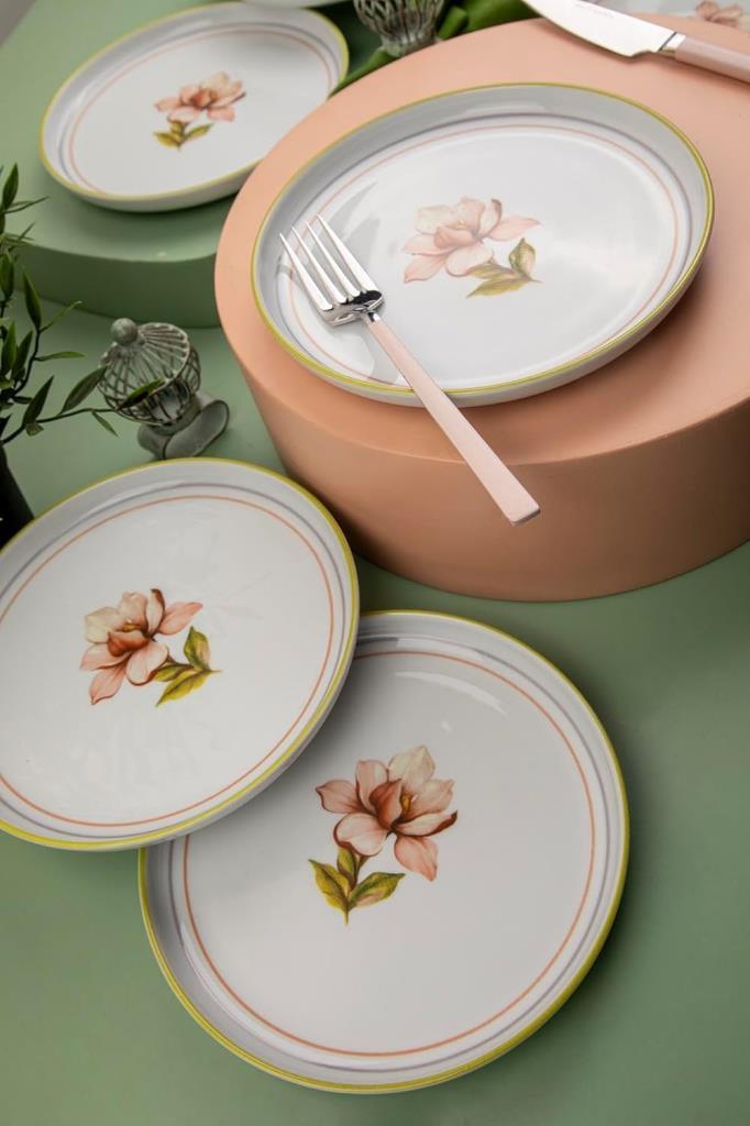 Kütahya Porselen Moderna 6 Kişilik 19 Cm Pasta Takımı Manolya