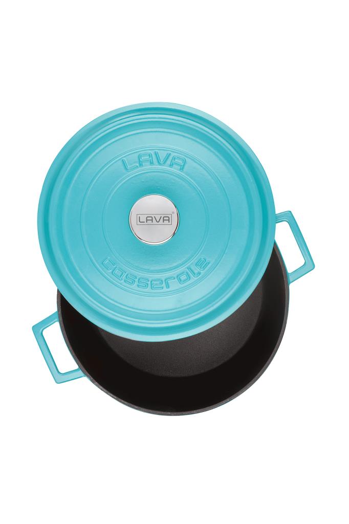 Lava Spring Turkuaz 28 cm Yuvarlak Döküm Tencere Teşhir