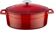 Lava Metal Oval Döküm Tencere, 29 cm, 4.67 Litre Hacim, Kırmızı