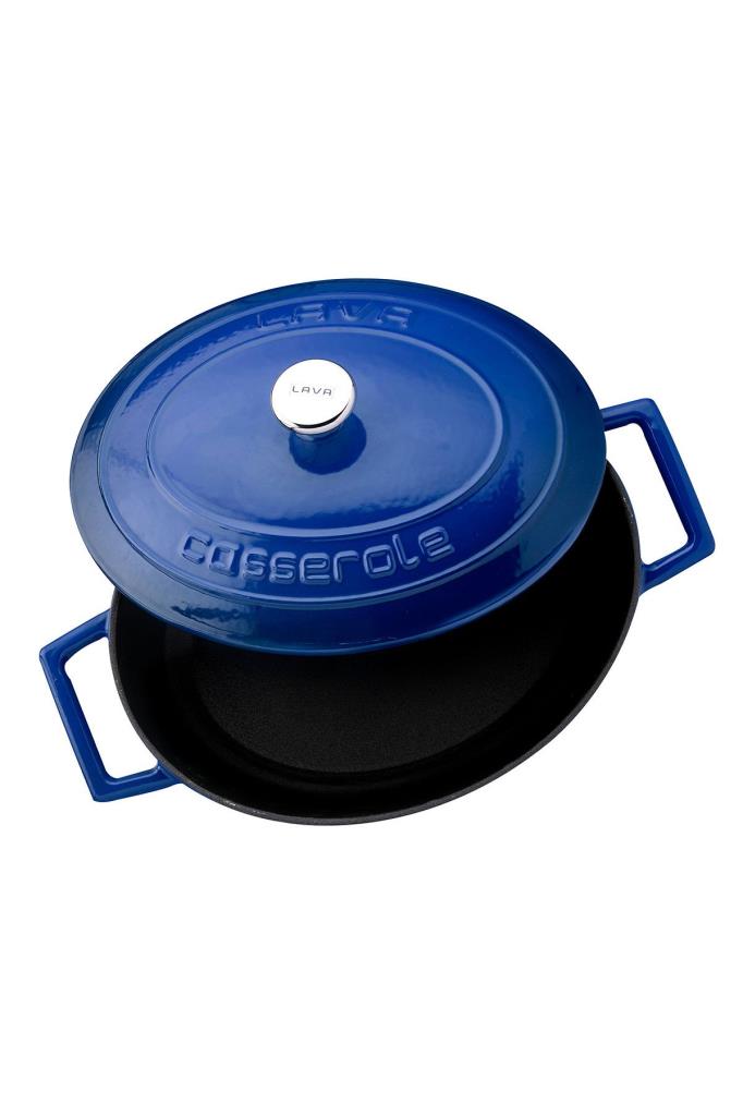 Lava Folk Oval Mavi 21x25 cm Döküm Tencere Teşhir