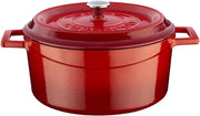 Lava Döküm Yuvarlak Tencere, Trendy, 24 cm, 4.49 L Hacim, Kırmızı Outlet