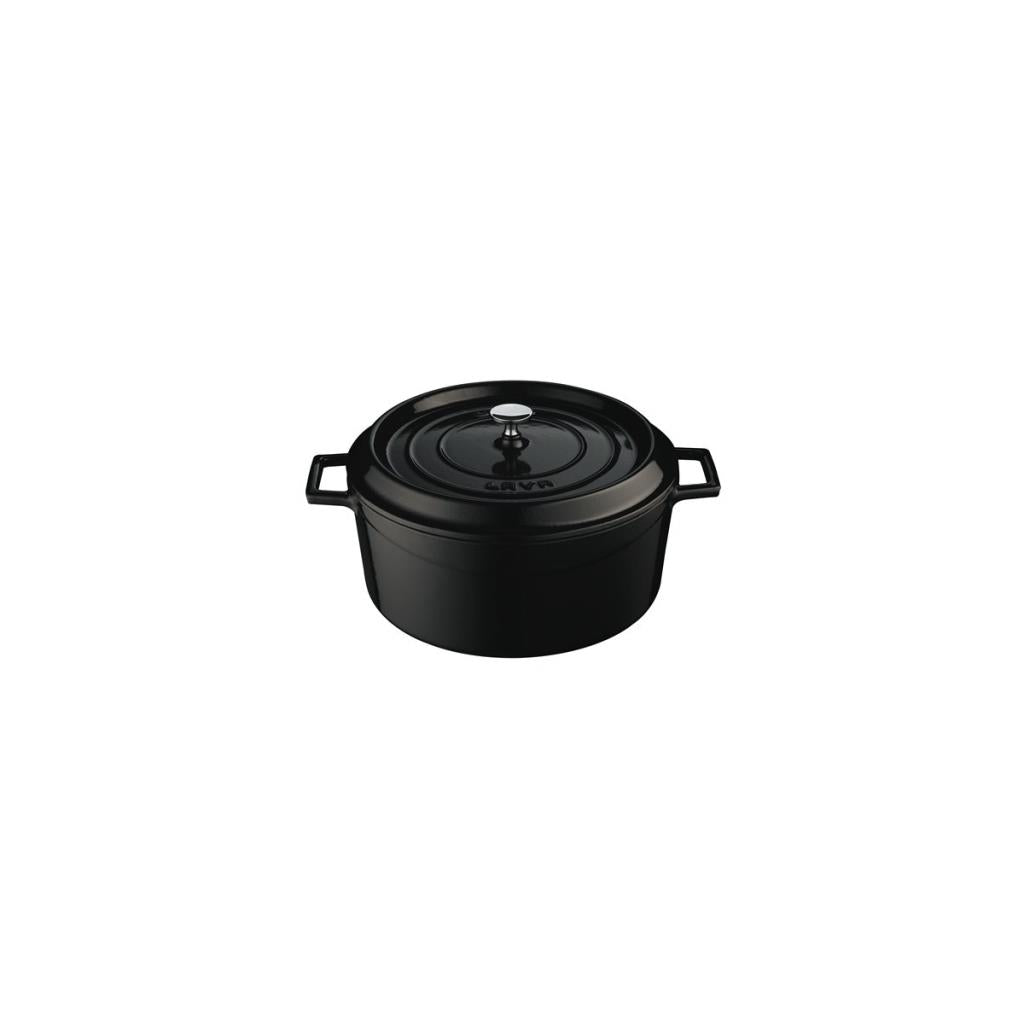Lava Trendy Siyah Yuvarlak 28 cm Derin Döküm Tencere
